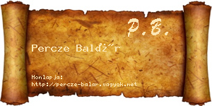 Percze Balár névjegykártya